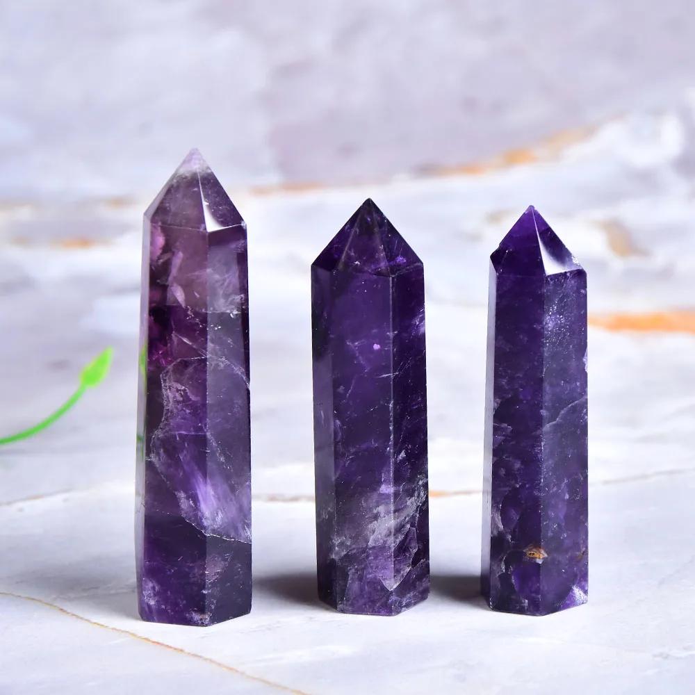 Pierre d'énergie de guérison en cristal d'améthyste naturelle, Quartz naturel, décoration de maison,