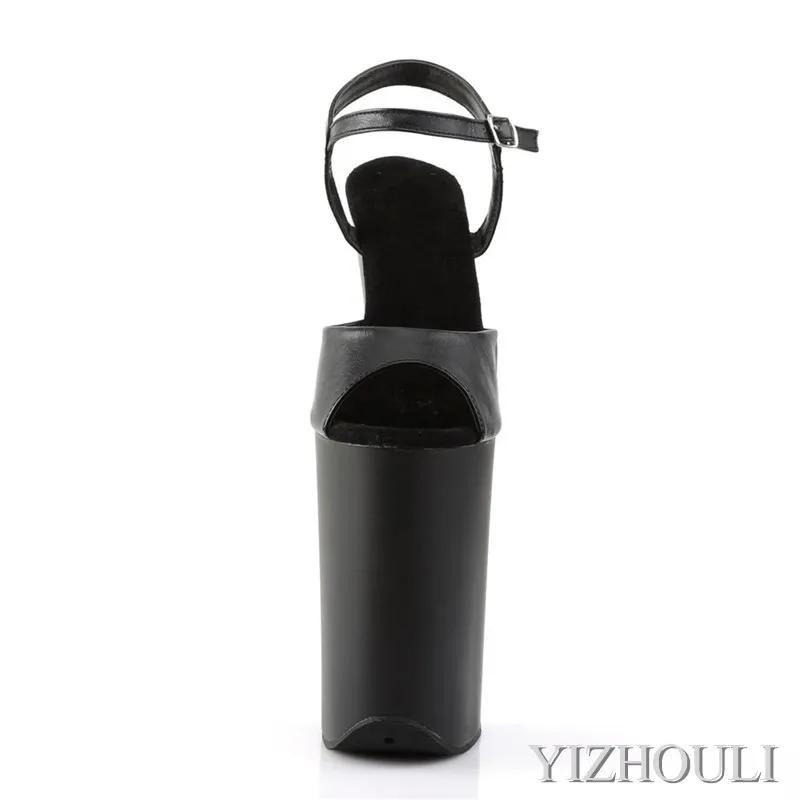 Sandales gladiateur noires classiques, talons aiguilles sexy, 23 cm de haut, 9 pouces, sur la pole y