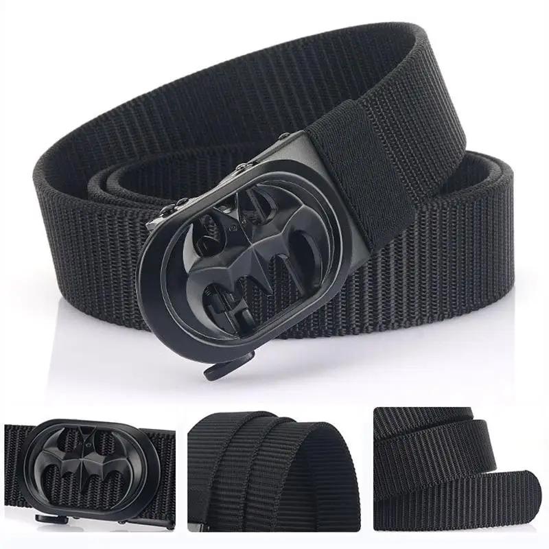 BOKADIAO Ceinture en nylon pour hommes de luxe chauve-souris en métal boucle automatique ceintures e