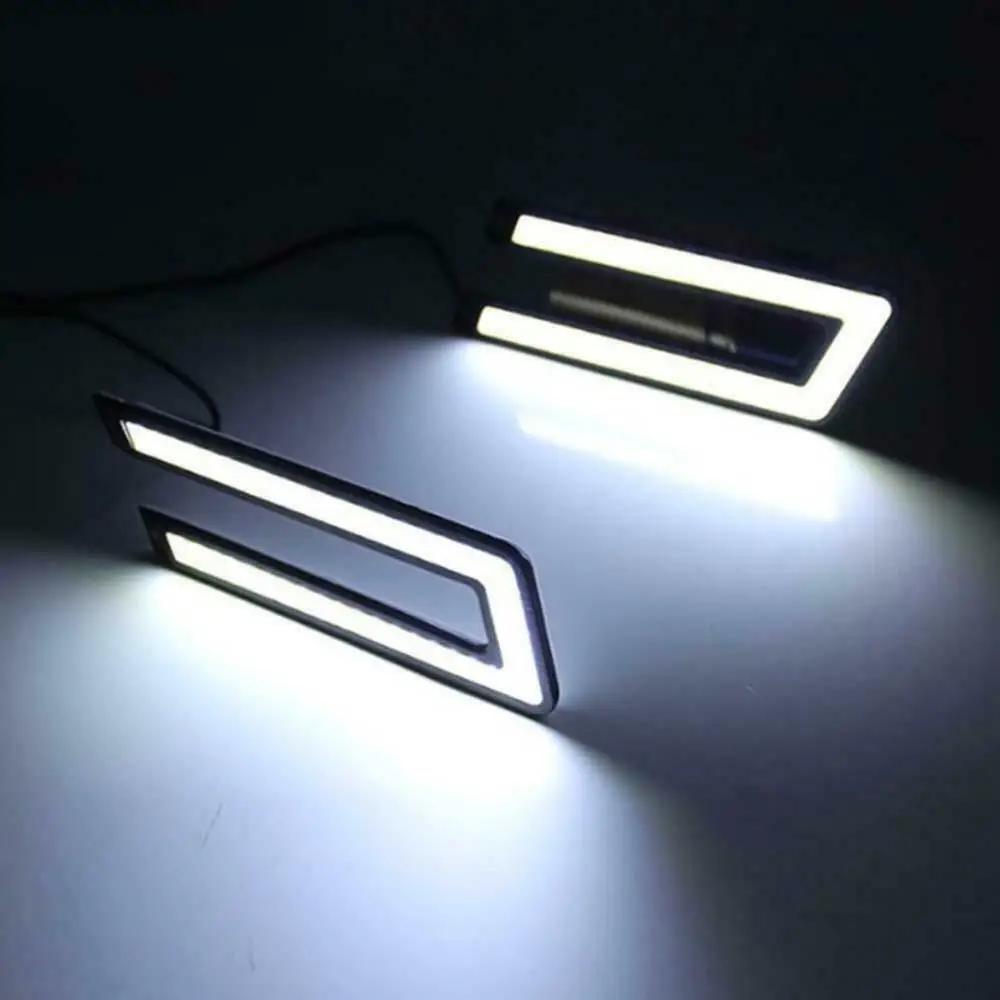 NLpearl 1 paire style de voiture COB LED DRL feux de jour Auto DC 12V LED lumineuse DRL lumière exte