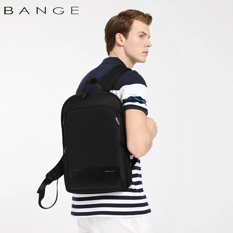 BANGE mince hommes d'affaires extensible étanche 15.6 "sac à dos pour ordinateur portable mode mâle 