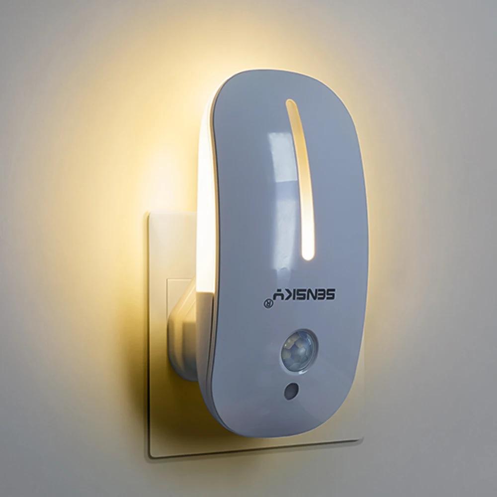 SENSKY capteur de mouvement LED veilleuse prise américaine prise ue prise britannique pour couloir v