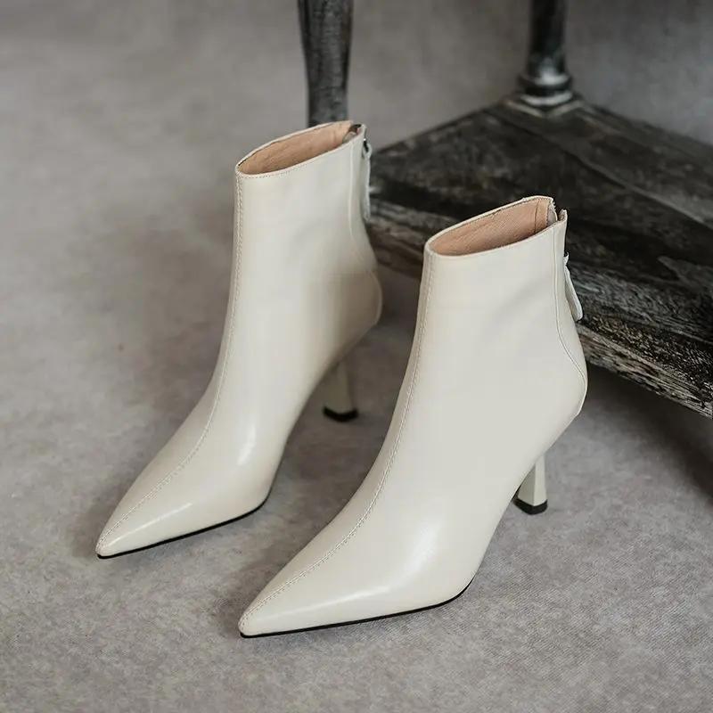 Krazing Pot grande taille 42 cuir de vache bout pointu talons hauts Design Chic concis hiver printem