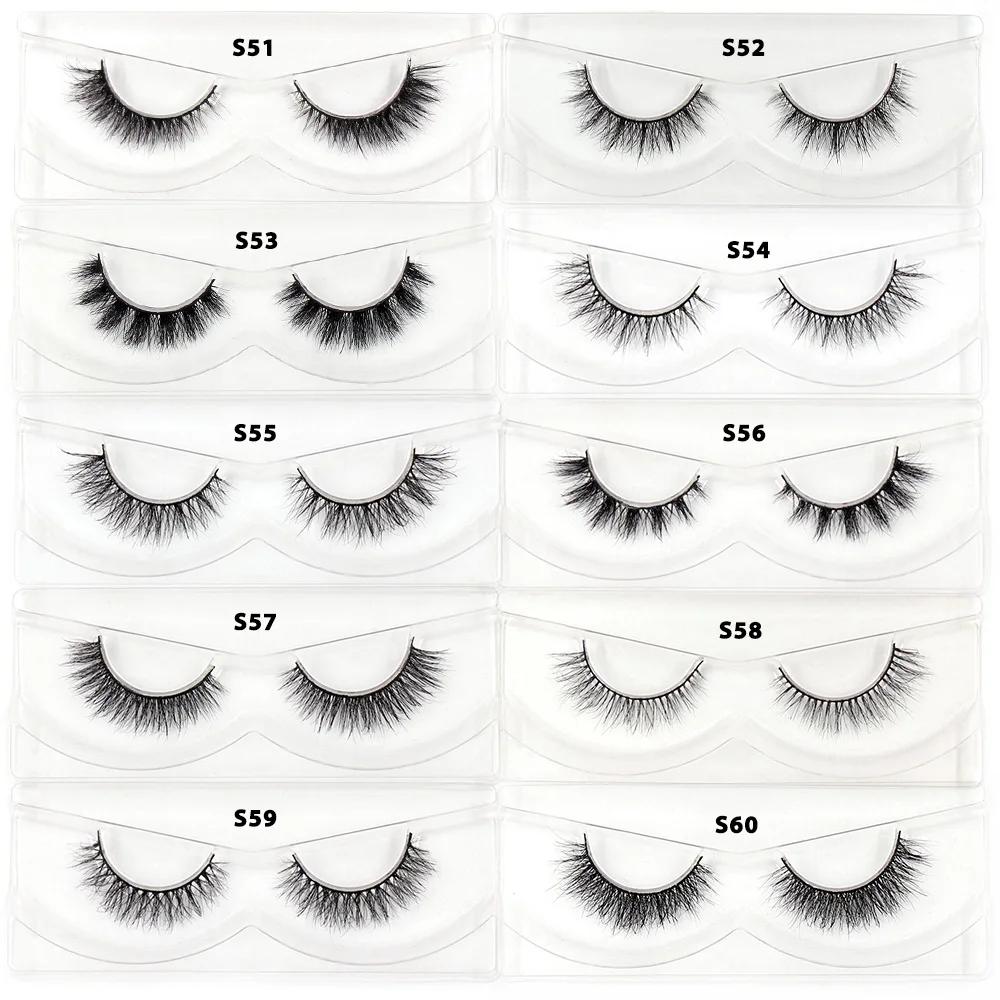 LEHUAMAO 30/60/100 paires de cils de vison sans boîte cils de vison 3D courts faux cils de vison nat