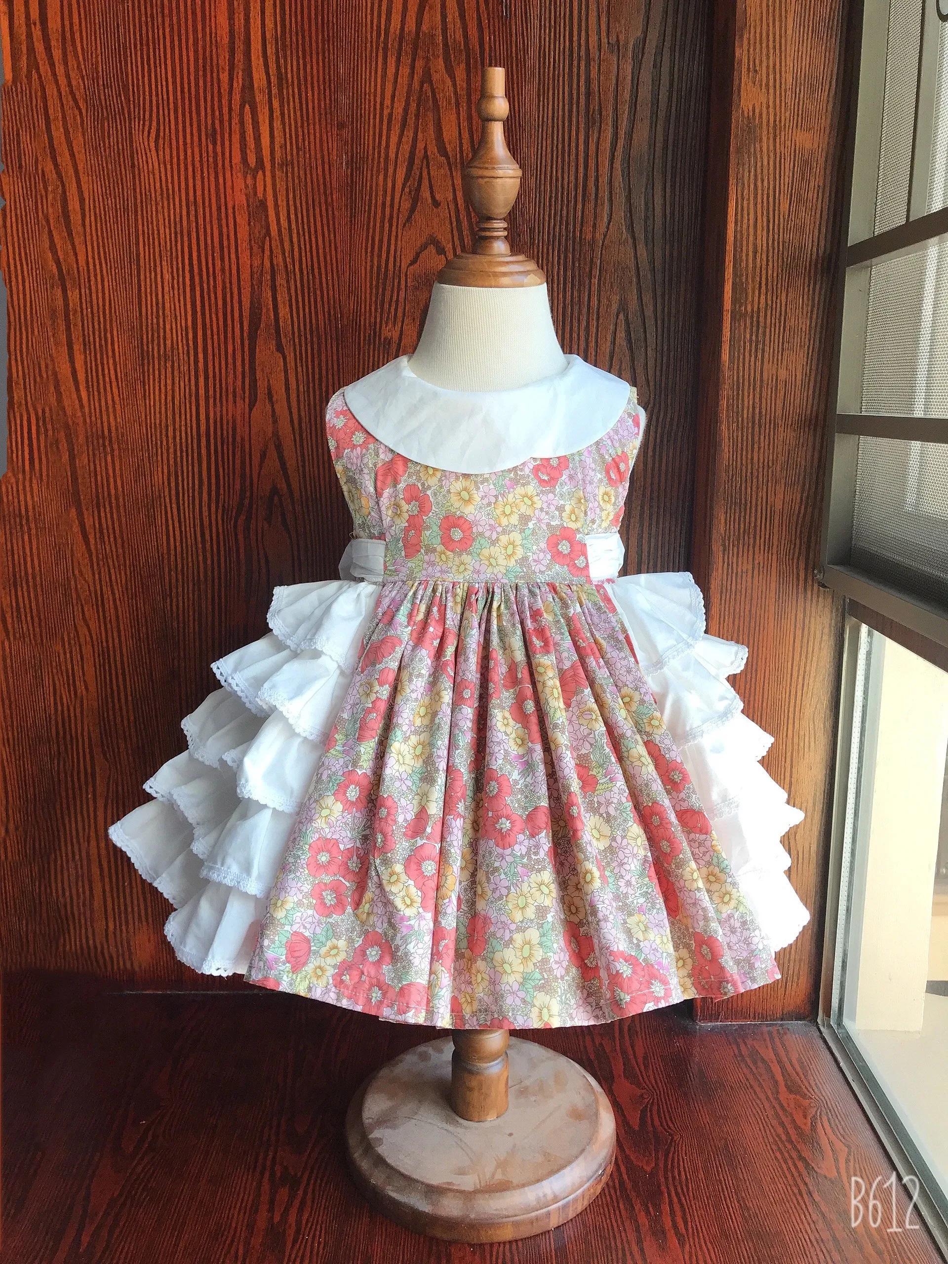 Fille été Floral turc espagnol Vintage Lolita robe de bal robe de princesse pour anniversaire Eid va