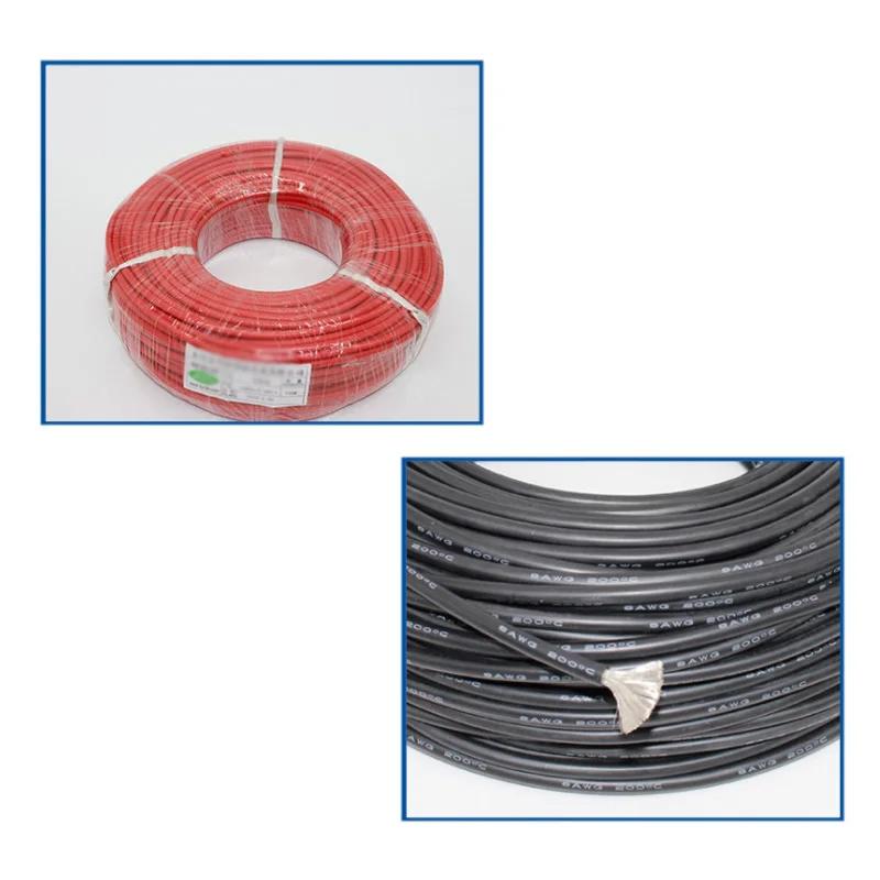 Fil de Silicone de 2 mètres 8 10 12 14 16 18 20 22AWG, câble de Gel de silice en Silicone souple rés