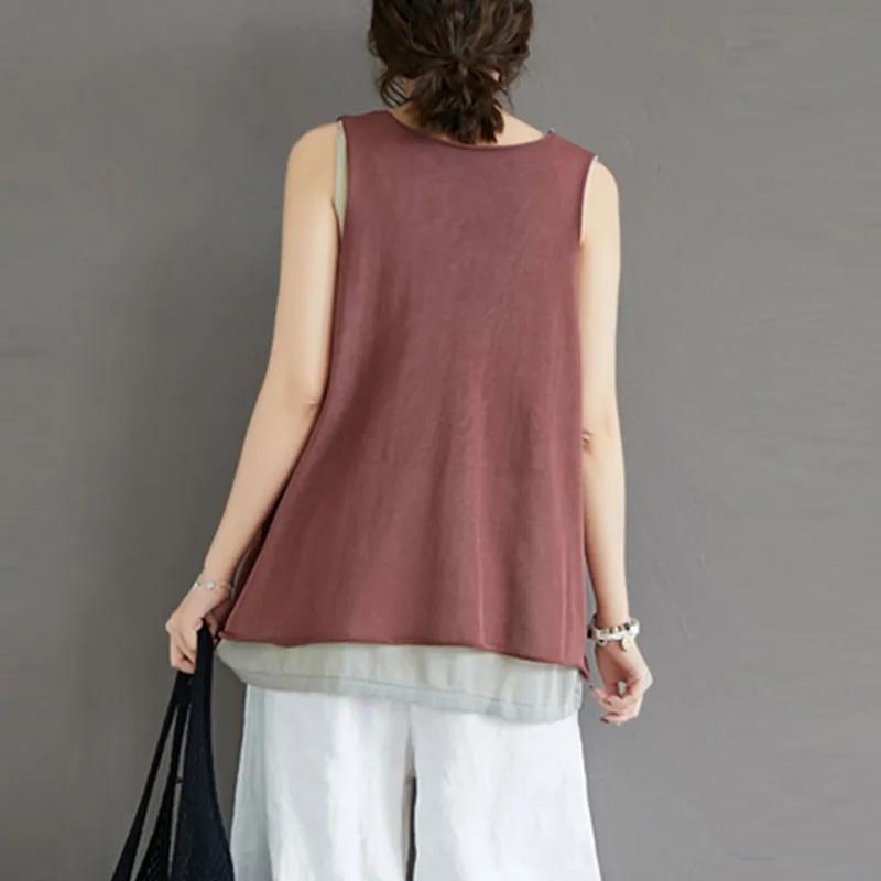 Faux gilets décontractés en coton pour femmes, col en V, style simple, précieux, confortable, été, n