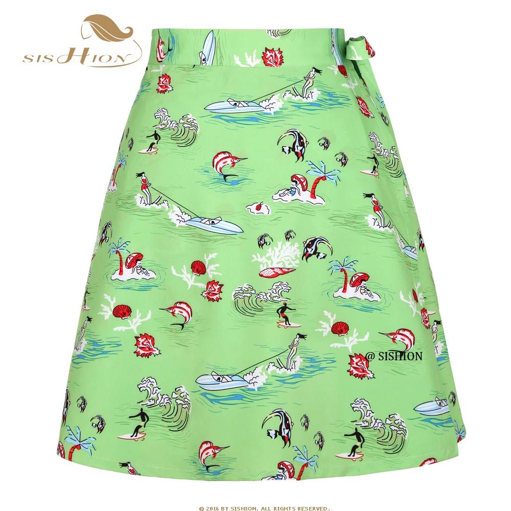 SISHION 2025 été plage Daisy Sarong jupe florale SS0015 Y2K multi-poches femmes vêtements Sexy jupe 