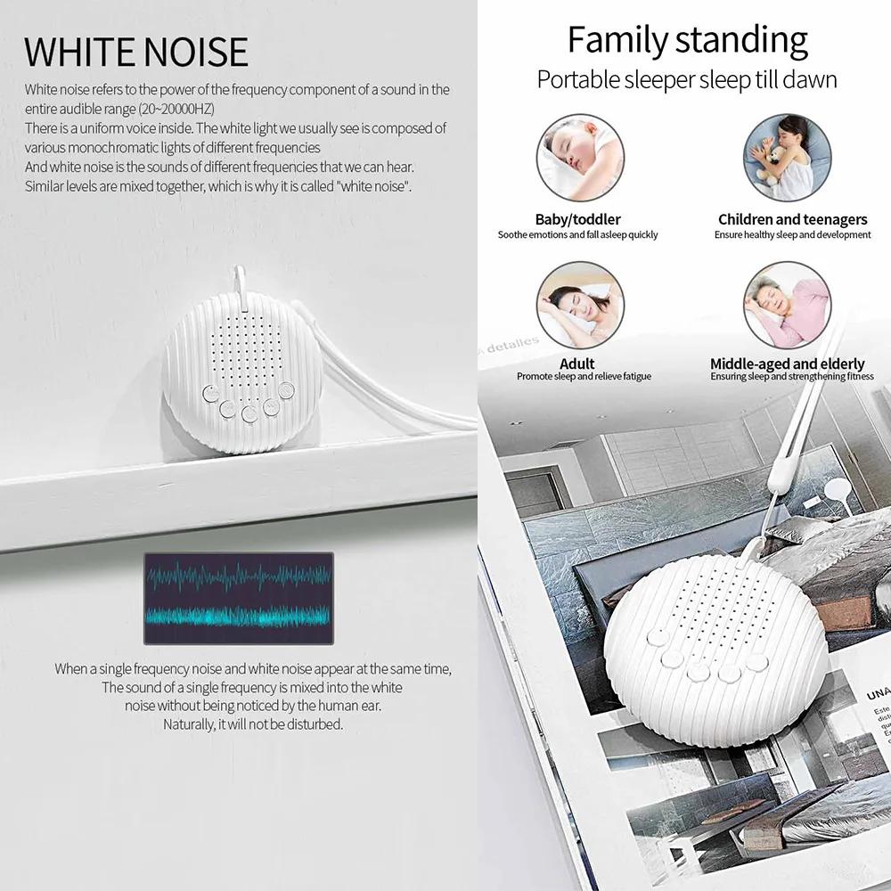 Machine à bruit blanc portable pour bébé - 10 sons apaisants avec batterie rechargeable USB intégrée