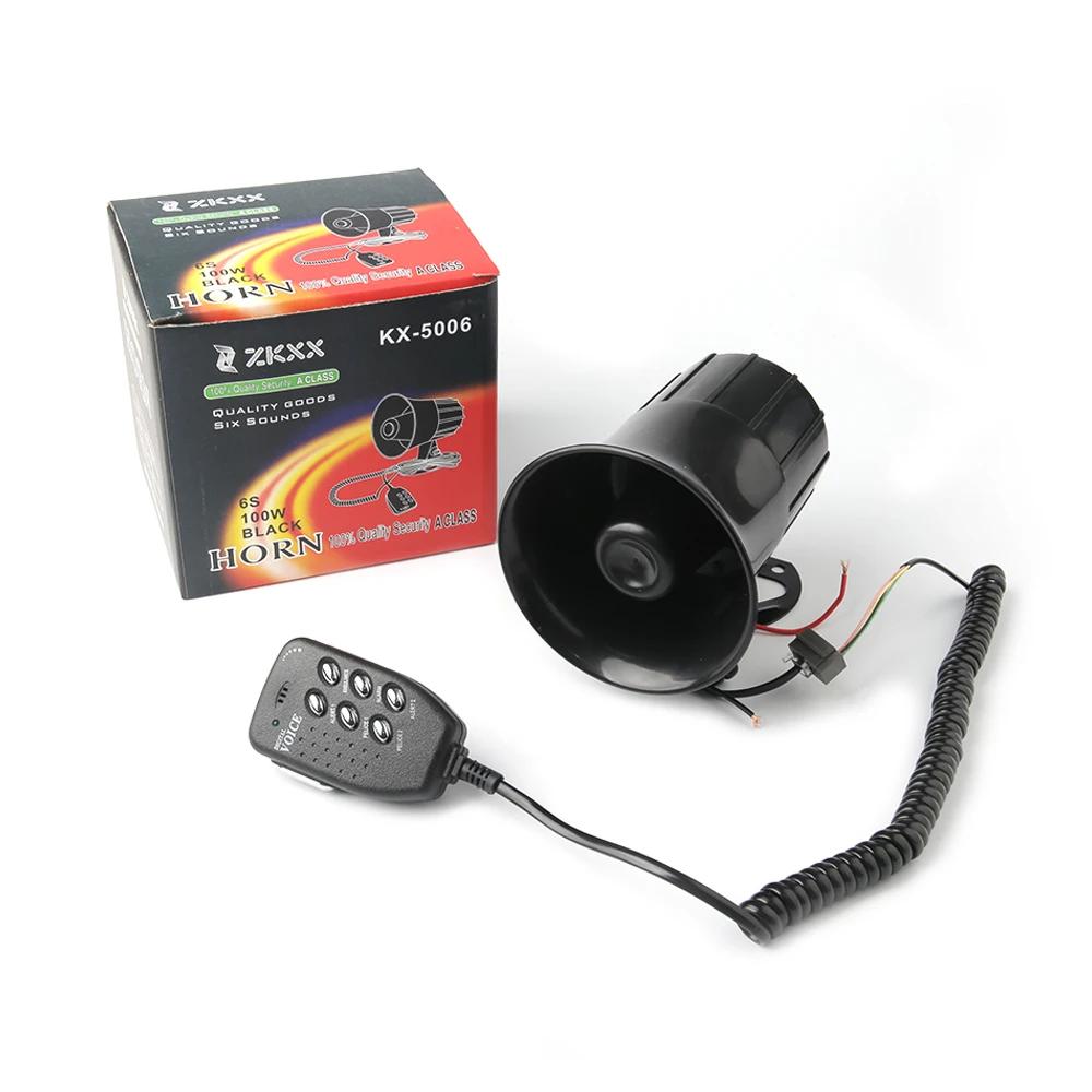 Sirène haut-parleur klaxon d'air 125DB fort 6 sons alarme Claxon 12V pour Auto voiture moto bateau m