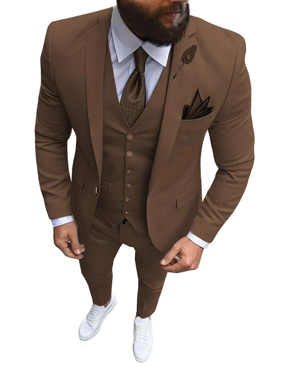 Costumes pour hommes, smoking de bal, coupe cintrée, 3 pièces, costumes de mariage pour marié, Blaze