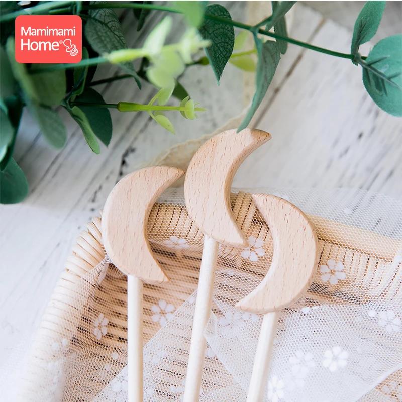 TeWindsor-Jouets en bois pour bébés, 50 pièces, en hêtre, étoile à ronger, bricolage, bâtons magique