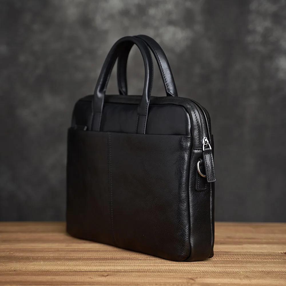 ZRCX porte-documents en cuir véritable hommes sac à main d'affaires mâle ordinateur portable sacs à 