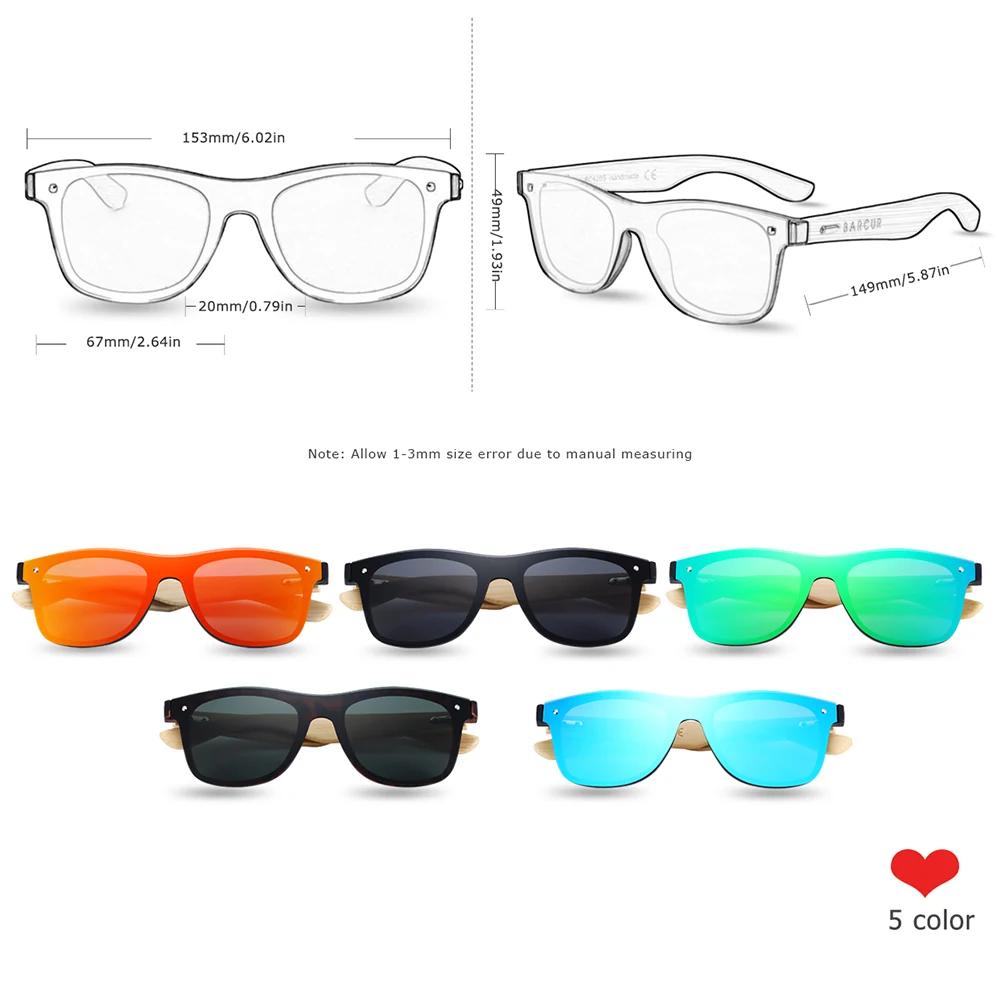 BARCUR lunettes en bois noir noyer lunettes de soleil accessoires lunettes femme/homme lunettes de s