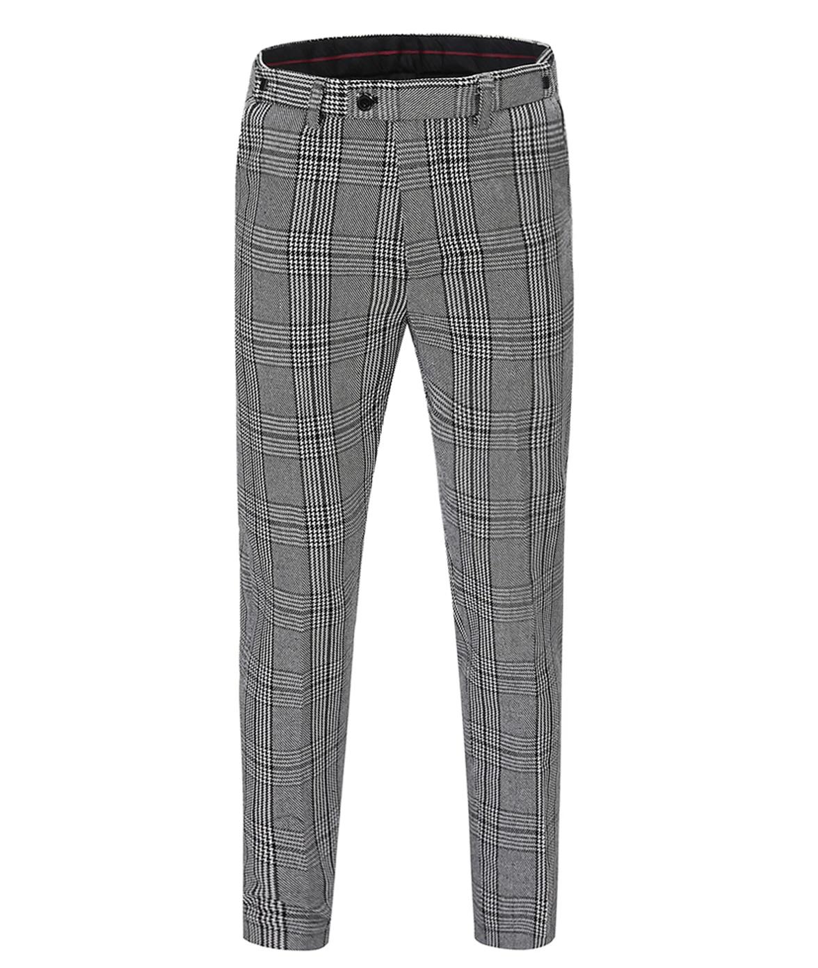 Costume formel 3 pièces pour hommes, coupe cintrée, châle à revers, Plaid en laine douce, Tuxedos gr