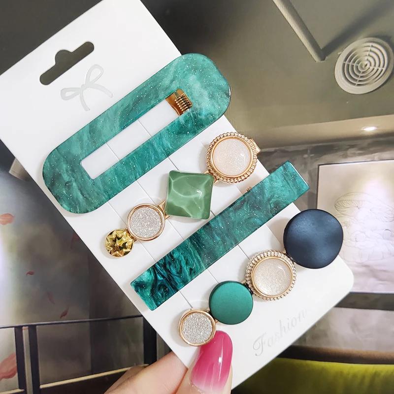 Ensemble de pinces à cheveux en perles pour femmes, épingles à cheveux coréennes, barrettes géométri