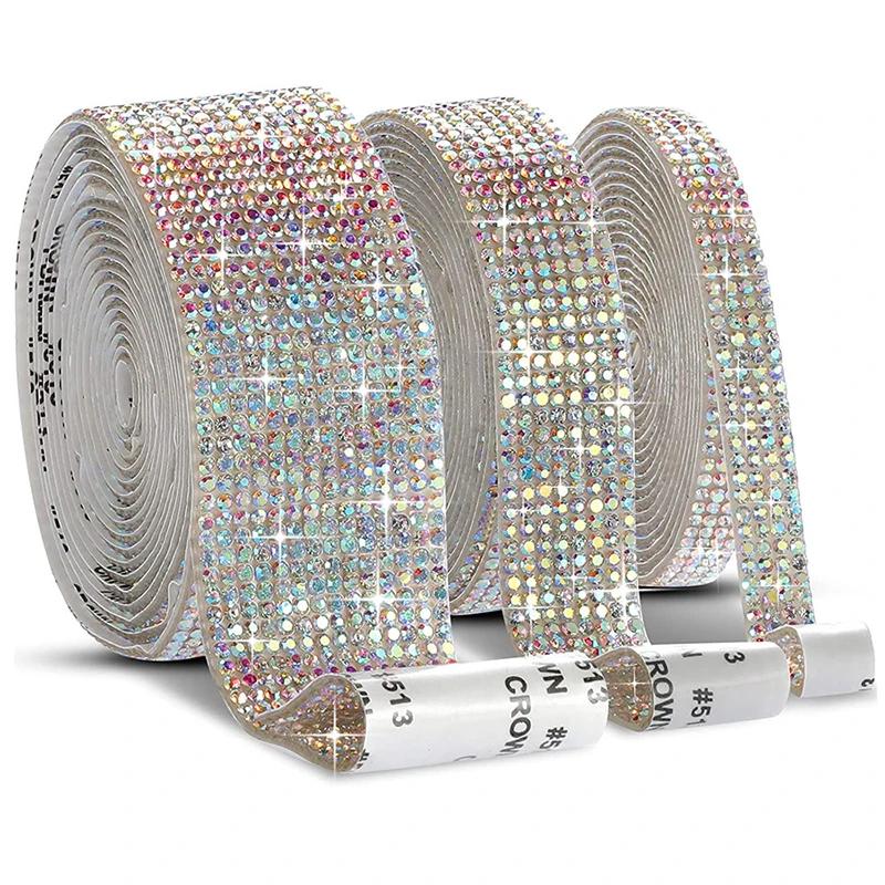 Autocollant auto-adhésif en strass cristal, ruban de diamant, autocollant de bricolage, artisanat d'