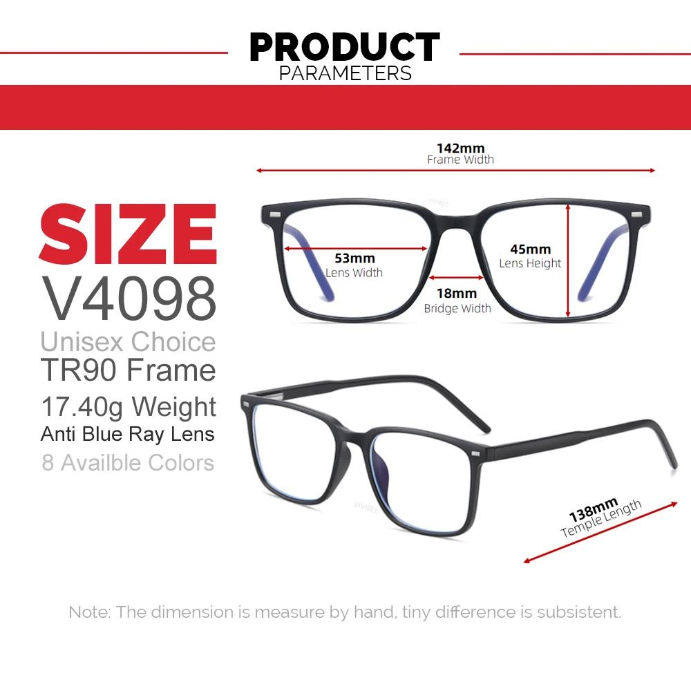 VIVIBEE – lunettes carrées classiques pour hommes, bloquant la lumière bleue, pour jeux sur écran, T