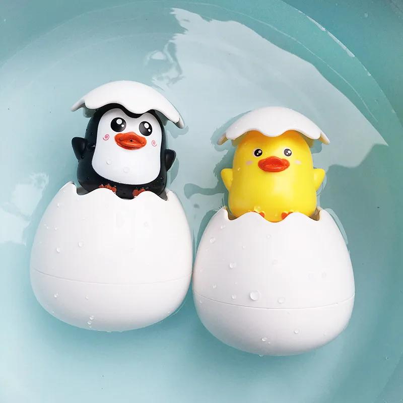 Jouet de bain pour bébé, canard mignon, pingouin, œuf, arroseur d'eau, salle de bain, douche, jouets