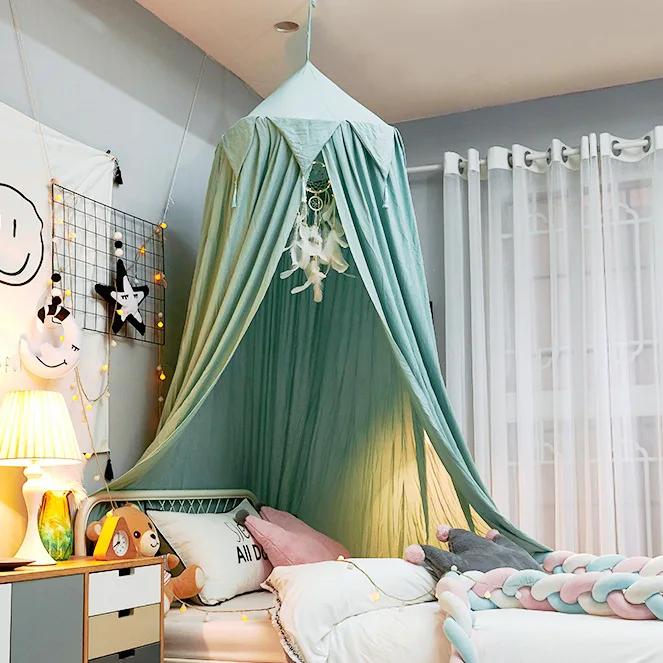 Moustiquaire à dôme suspendu pour bébé et enfant, tente de lit de berceau, literie pour filles, déco