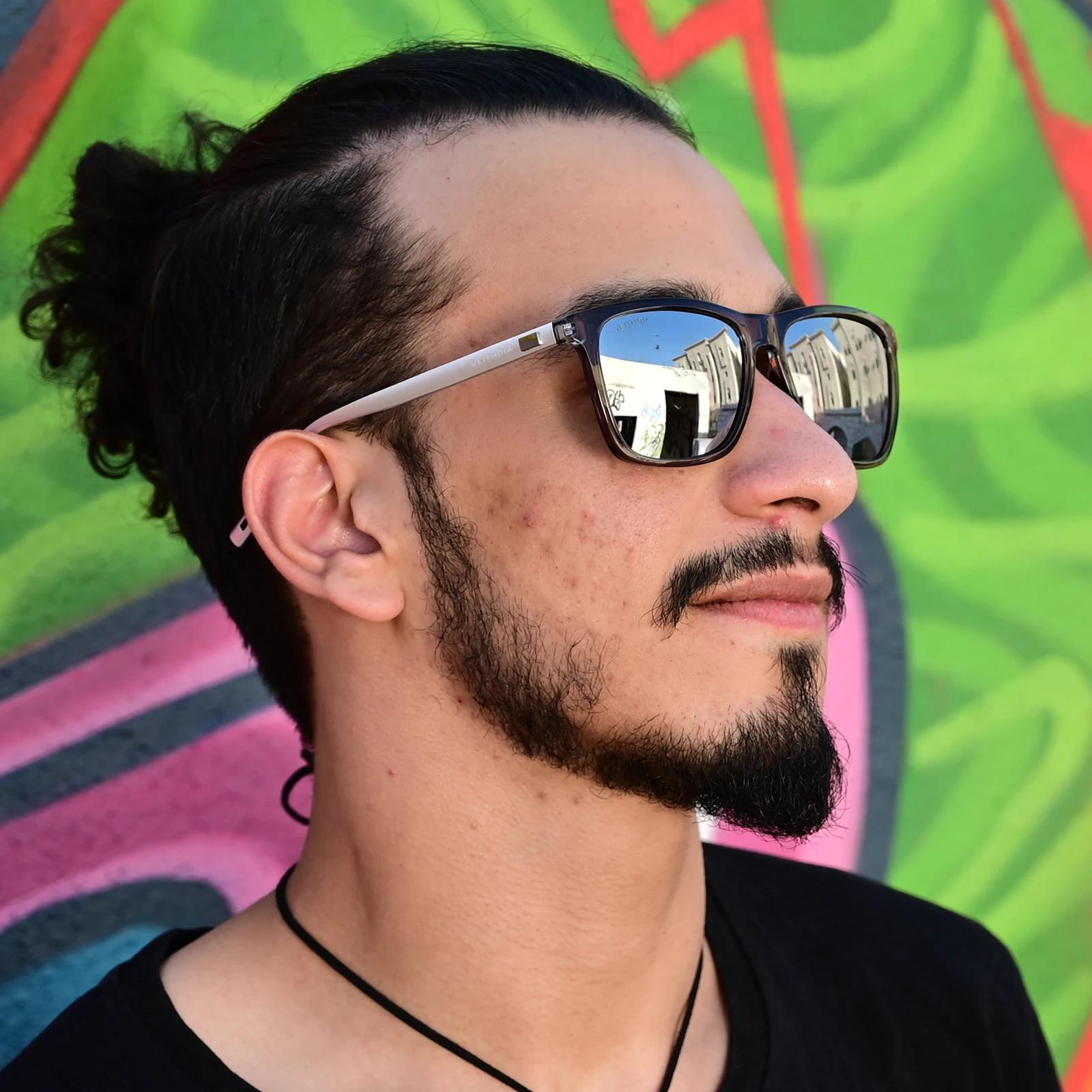 VEITHDIA lunettes de soleil sport extérieur unisexe aluminium magnésium TR90 polarisé UV400 lentille