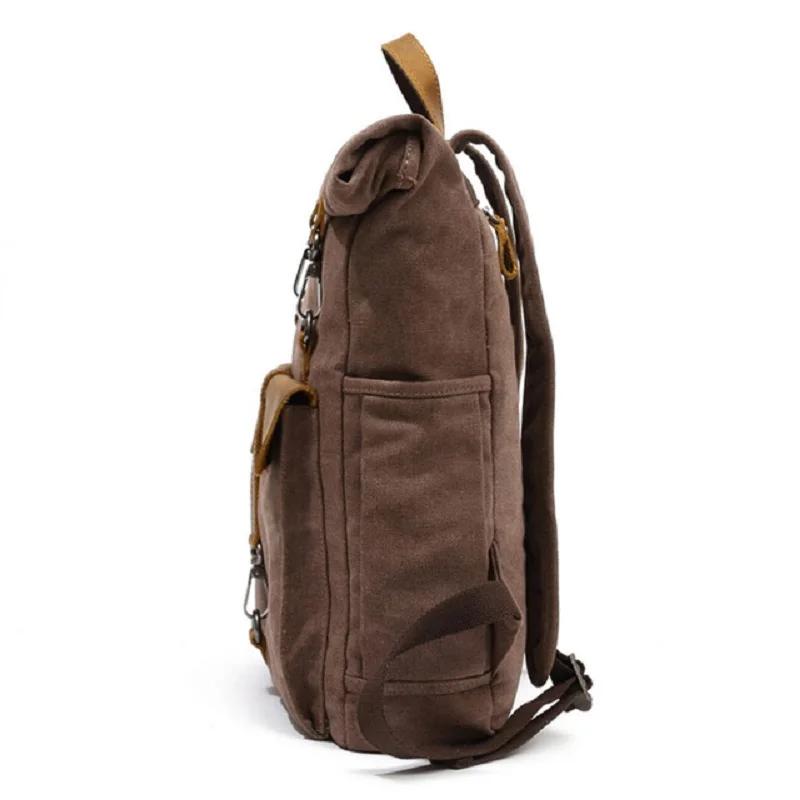 Vintage toile cuir sacs à dos voyage sac à dos pour ordinateur portable sacs d'école pour adolescent