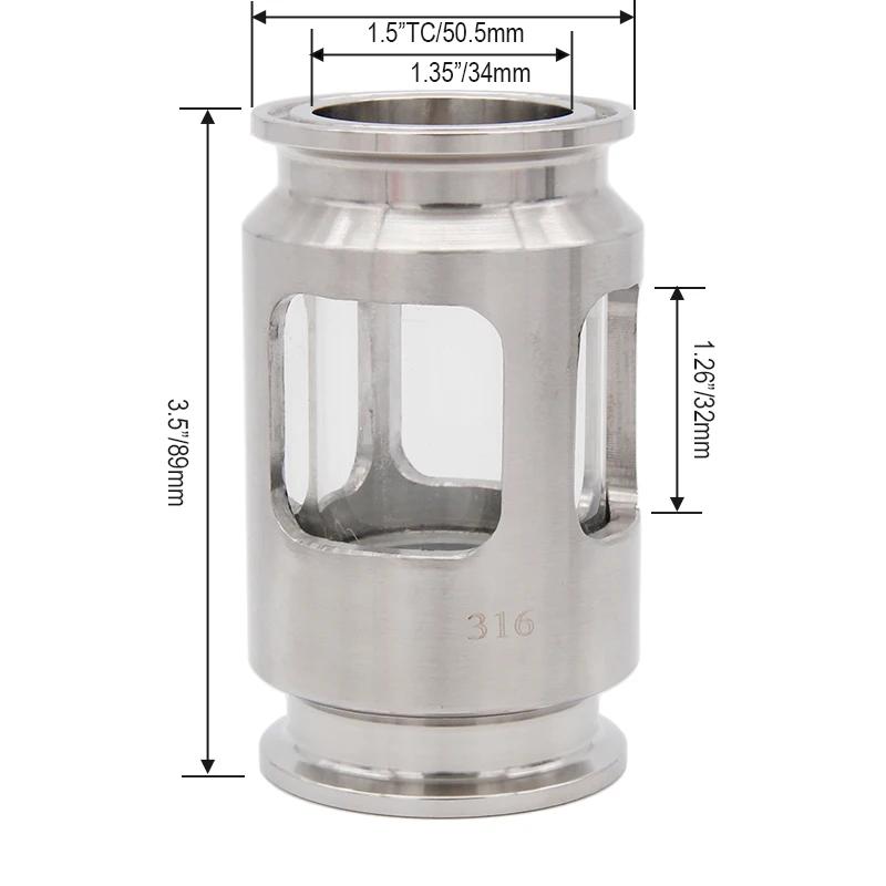 Verre de Visée Compact TC de 1.5 Pouces, 50.5mm, 1.35 Pouces, ID 3.5 Pouces, OAL, en Acier Inoxydabl
