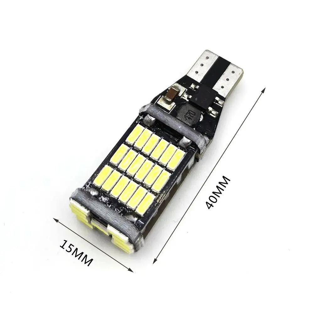 Ampoule LED pour voiture T15 W16W 4014 45SMD W5W, 10 pièces, feu de signalisation LED Super lumineux