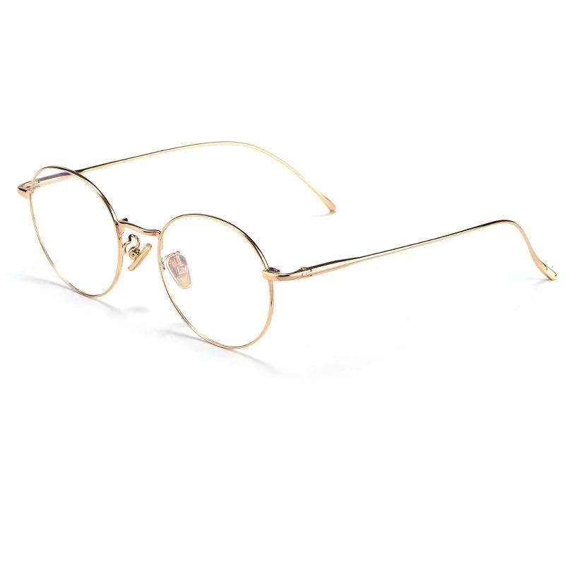 Lunettes rondes rétro en titane pur, monture complète pour myopie, pour hommes et femmes, montures d