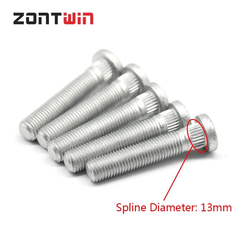 Boulons forgés de roue/boulons d'extension, diamètre cannelé 13MM, 5 pièces, M12 * 1.5,12*1.25, adap