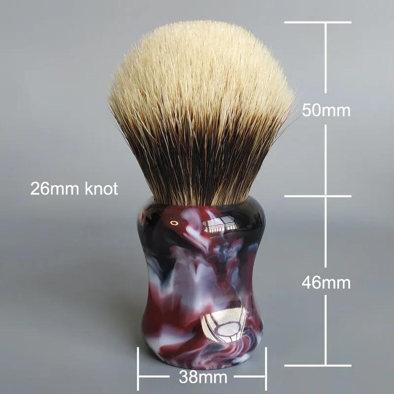 Dscosmetic – brosse de rasage dense à 2 bandes, 26mm, avec une bonne colonne vertébrale