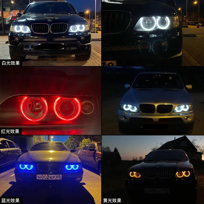 Yeux d'ange pour phares de voiture LED E39, 1 lot, 2x5W, 10W, blanc, bleu, rouge, jaune, pour E39, E