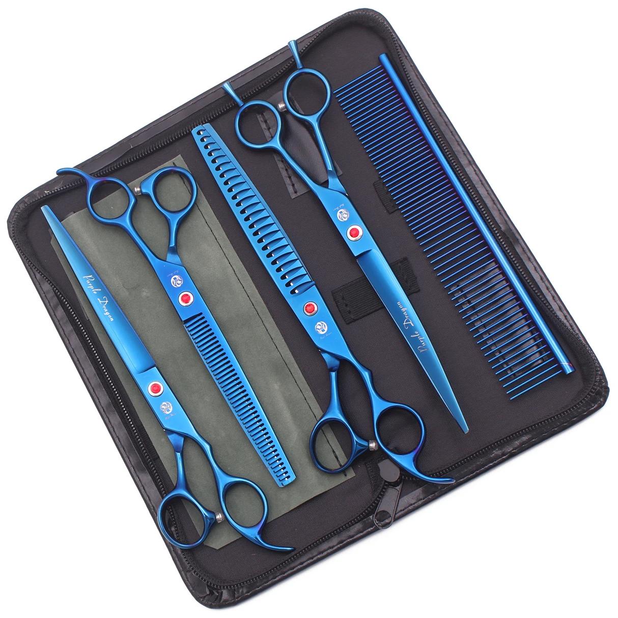 ciseaux coiffure professionnelle 8 pouces, Dragon violet japon 440C, ciseaux de toilettage pour anim