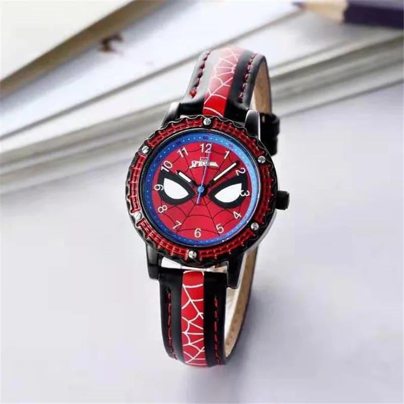 Montre de dessin animé pour enfants, horloge pour élèves du primaire, Spiderman, montre à Quartz, po