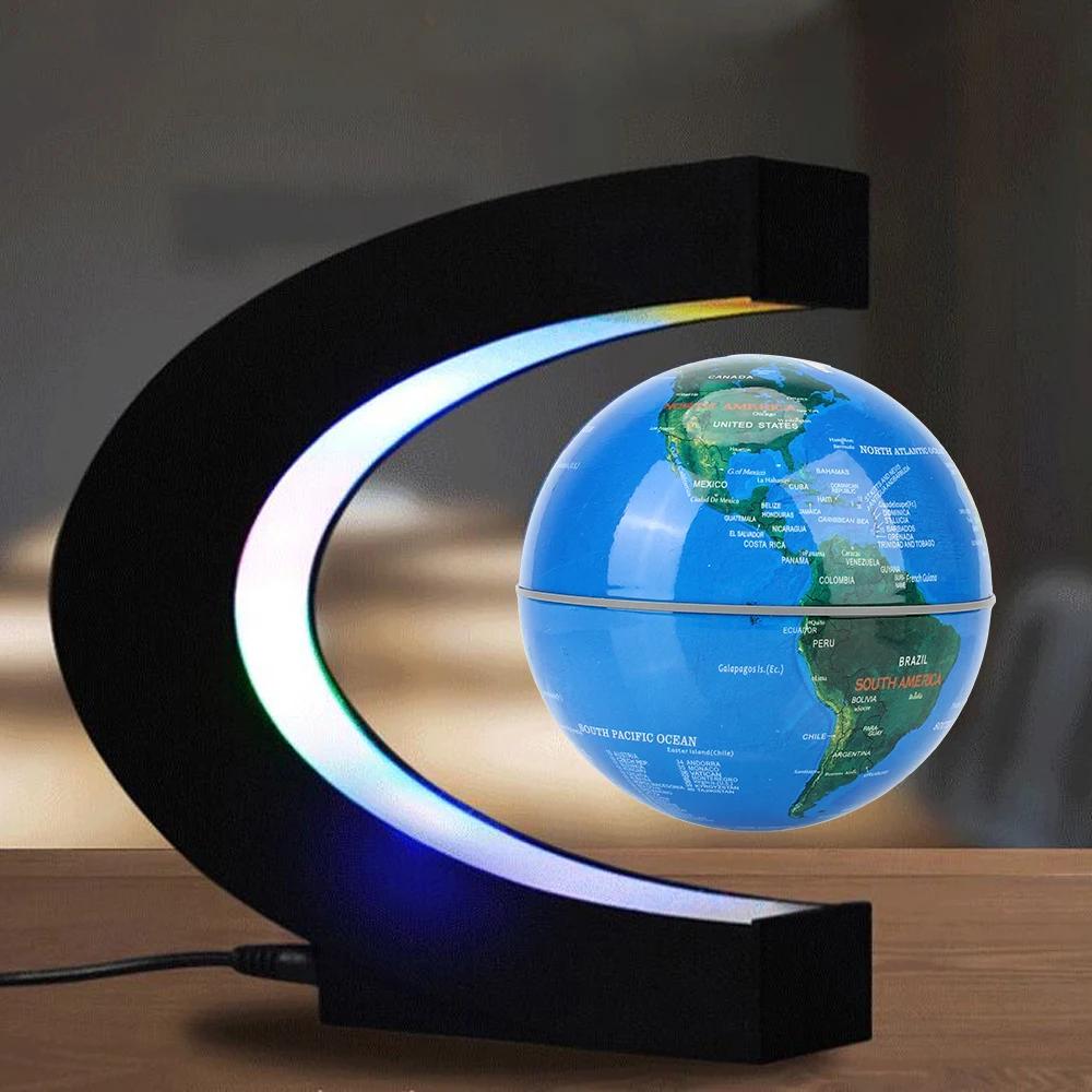 Globe à lévitation magnétique flottant LED carte du monde lampe antigravité électronique nouveauté b