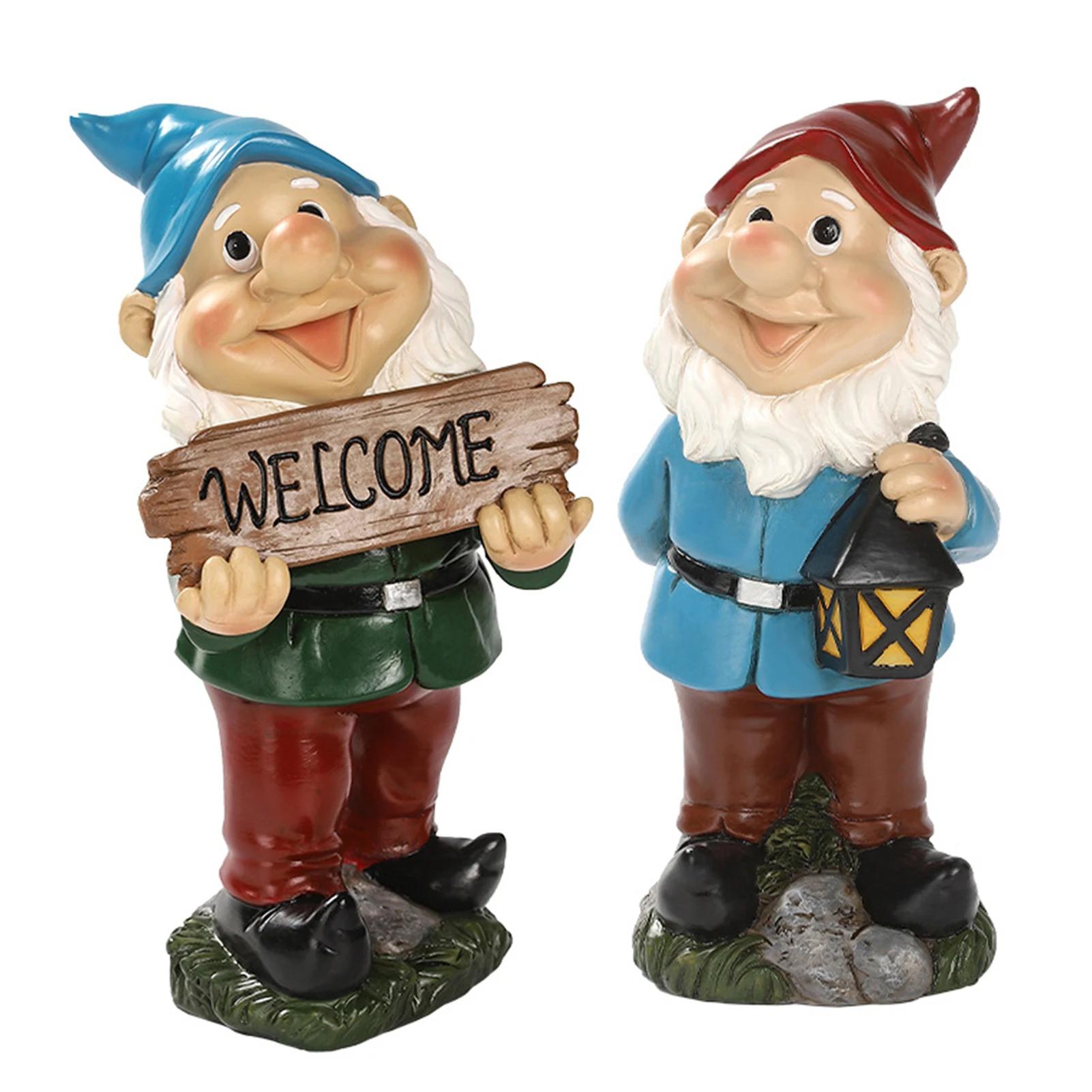 Statue de Gnome de jardin en résine drôle, Figurines de nains coquins de dessin animé, petites Sculp