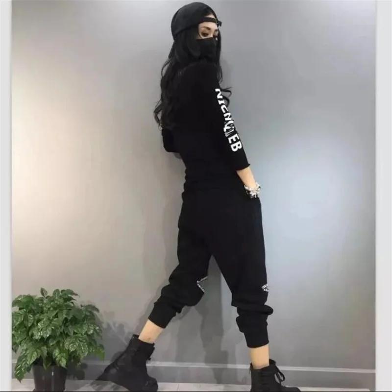 T-shirt à col mi-haut élastique pour Femme, haut chaud avec lettres imprimées, Streetwear, automne h