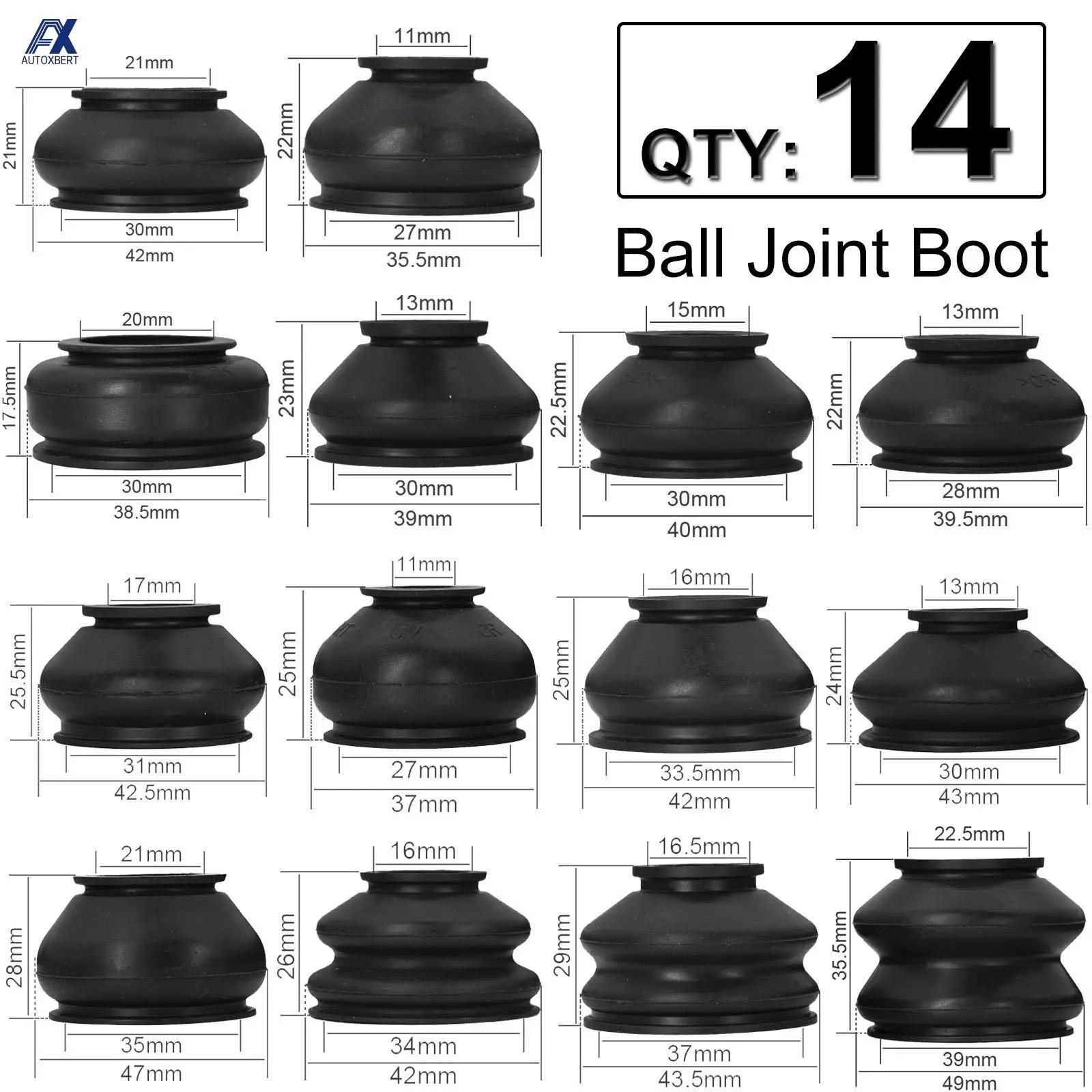 14x Multipack universel voiture Suspension direction rotule en caoutchouc anti-poussière botte couve