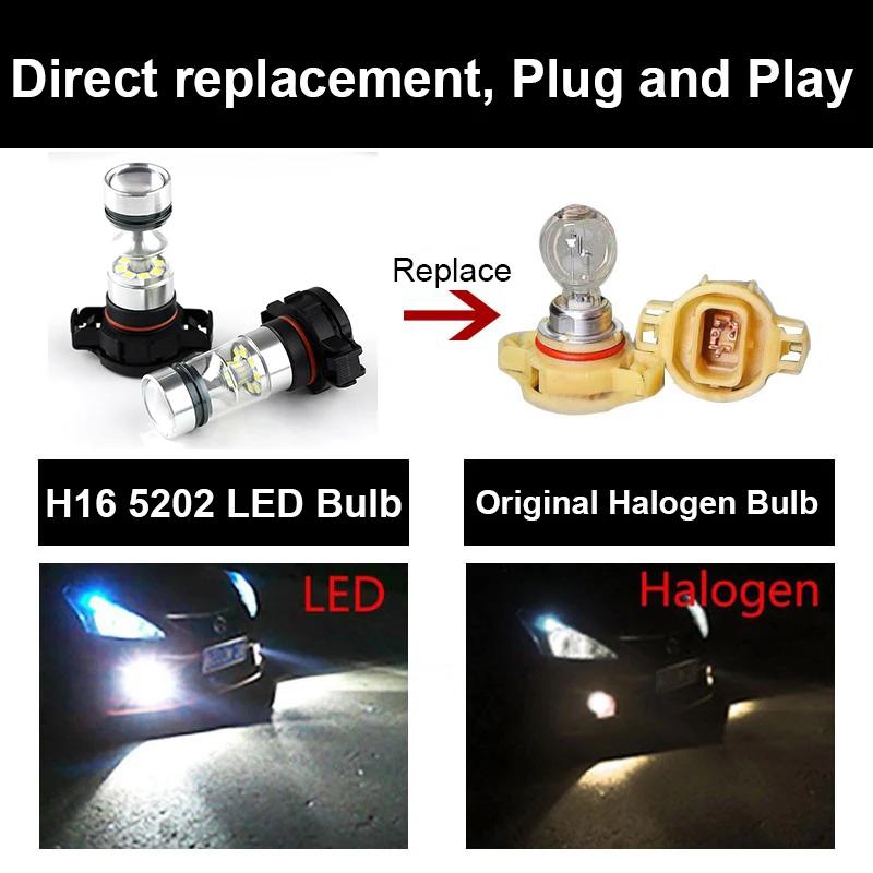 2 pièces CANBUS H16 5202 PS19W ampoule LED pour AUDI A3 8P 2008-2013 feux de jour LED ampoule DRL sa