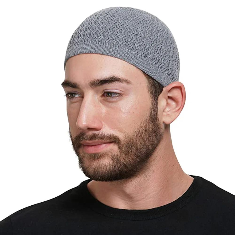Chapeaux musulmans tricotés pour hommes arabes, chapeau de prière, Turban musulman, Bonnet Hijab, ar