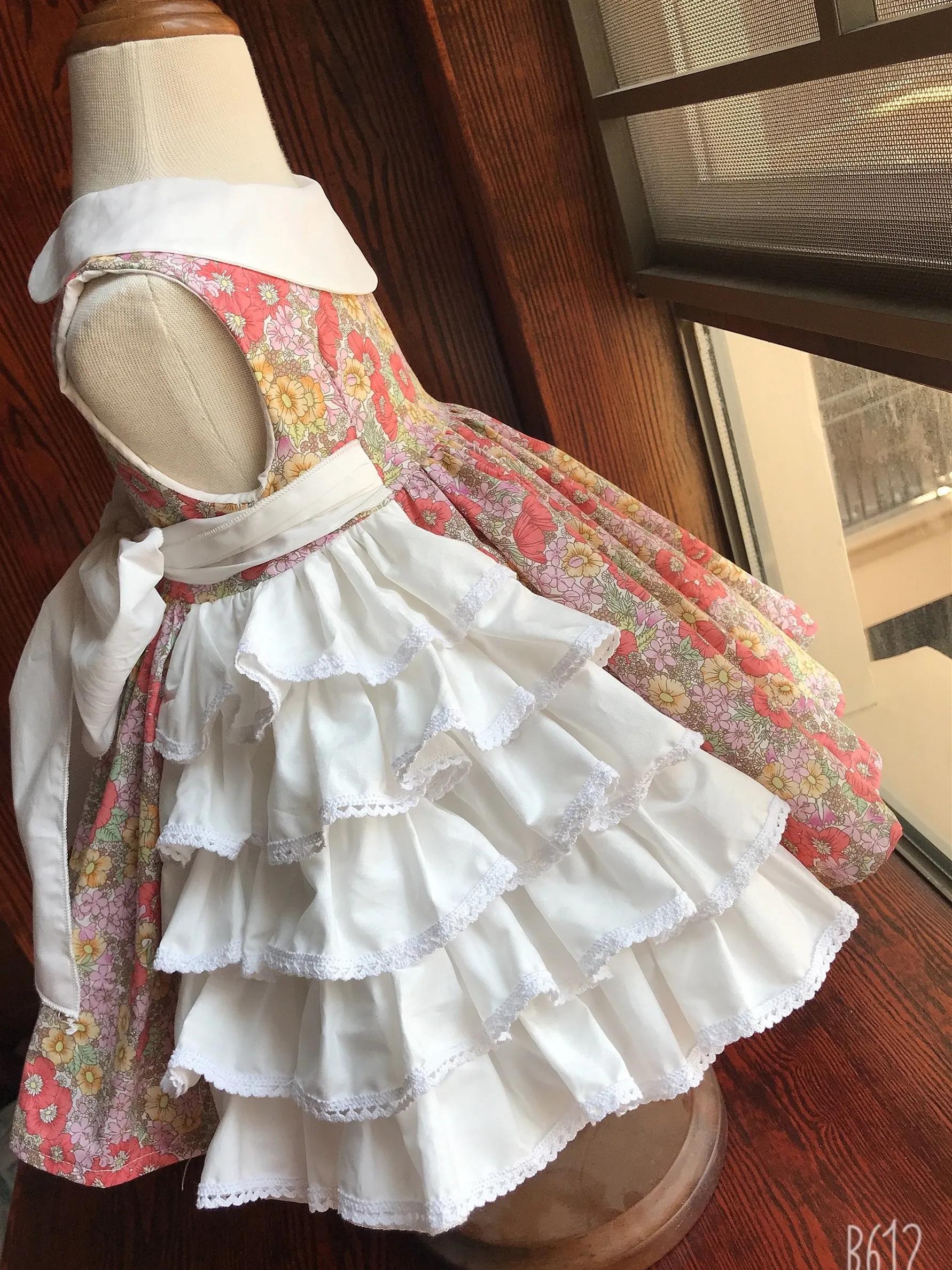 Fille été Floral turc espagnol Vintage Lolita robe de bal robe de princesse pour anniversaire Eid va