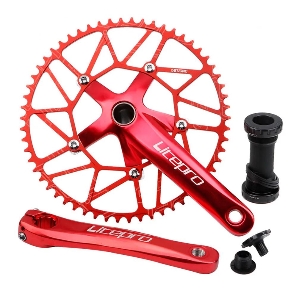 Litepro-Pignon de manivelle intégré creux pour vélo pliant, arbre central, dent positive et négative