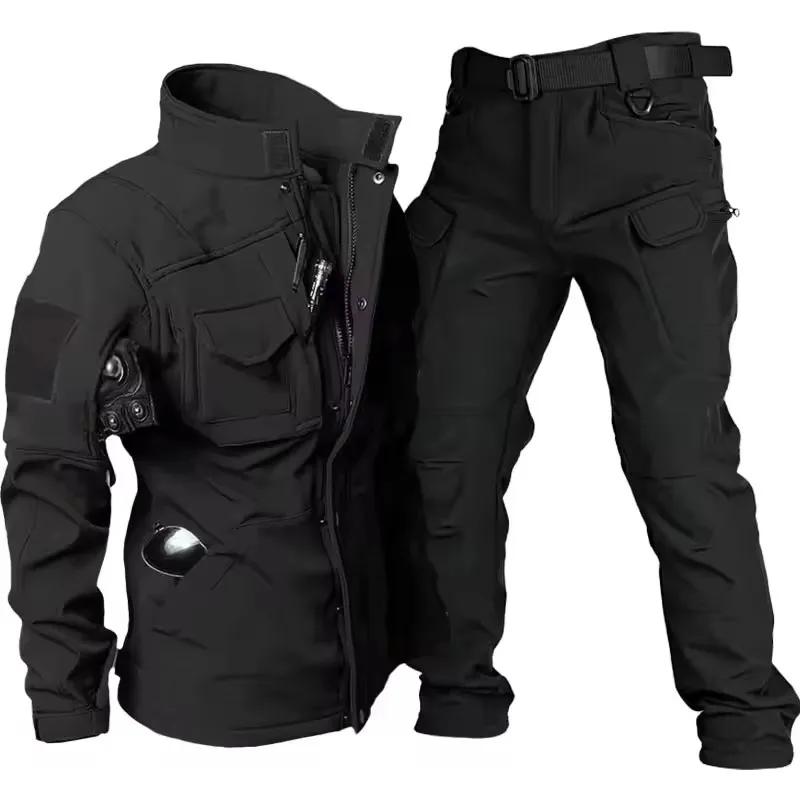 Ensembles tactiques imperméables en peau de requin pour hommes, polaire épaisse, nouvelles vestes de