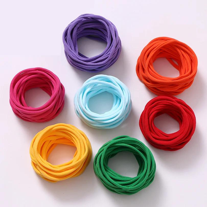 100 pièces/lot bébé fille bricolage extensible maigre Nylon fille élastique souper doux bandeau bébé
