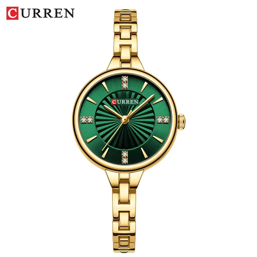CURREN 9097 montre à Quartz pour femmes de marque supérieure mode décontractée or argent étanche bra