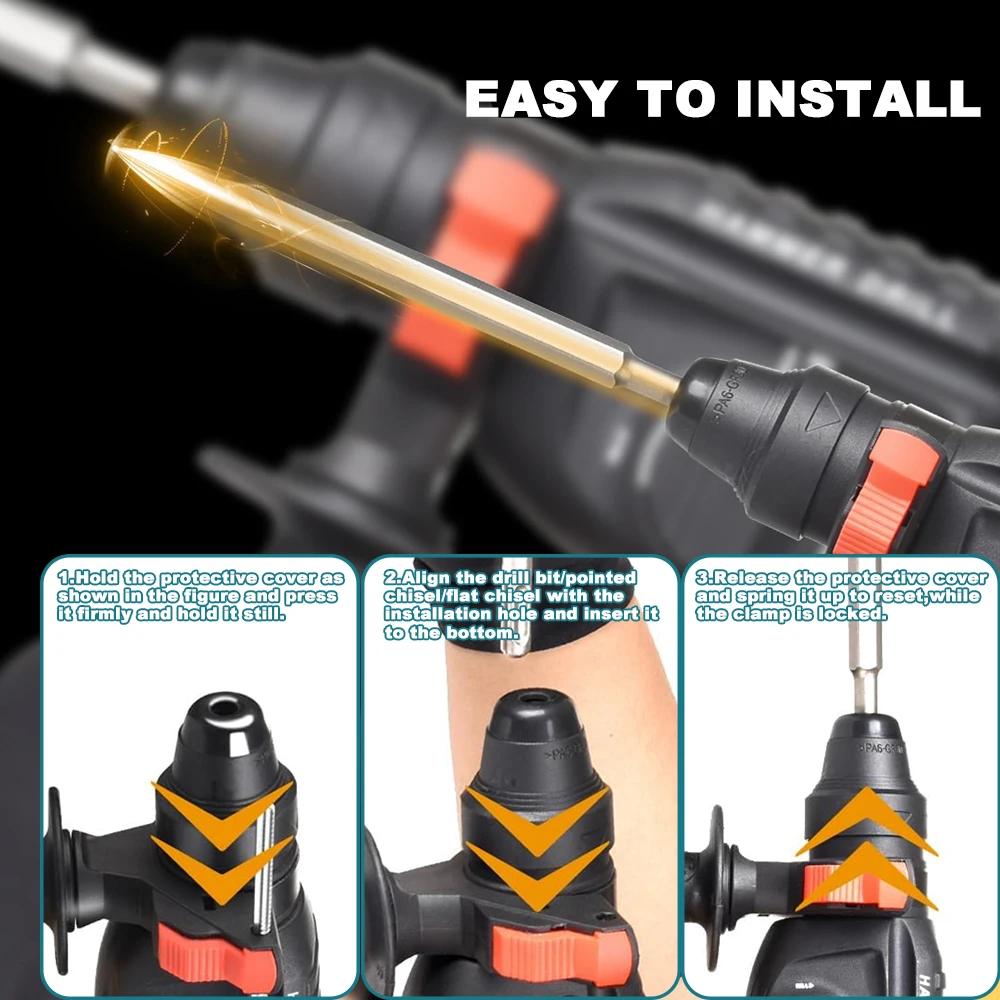 Perceuse à percussion rotative sans fil sans brosse 18V SDS Plus perceuse à percussion électrique 4 