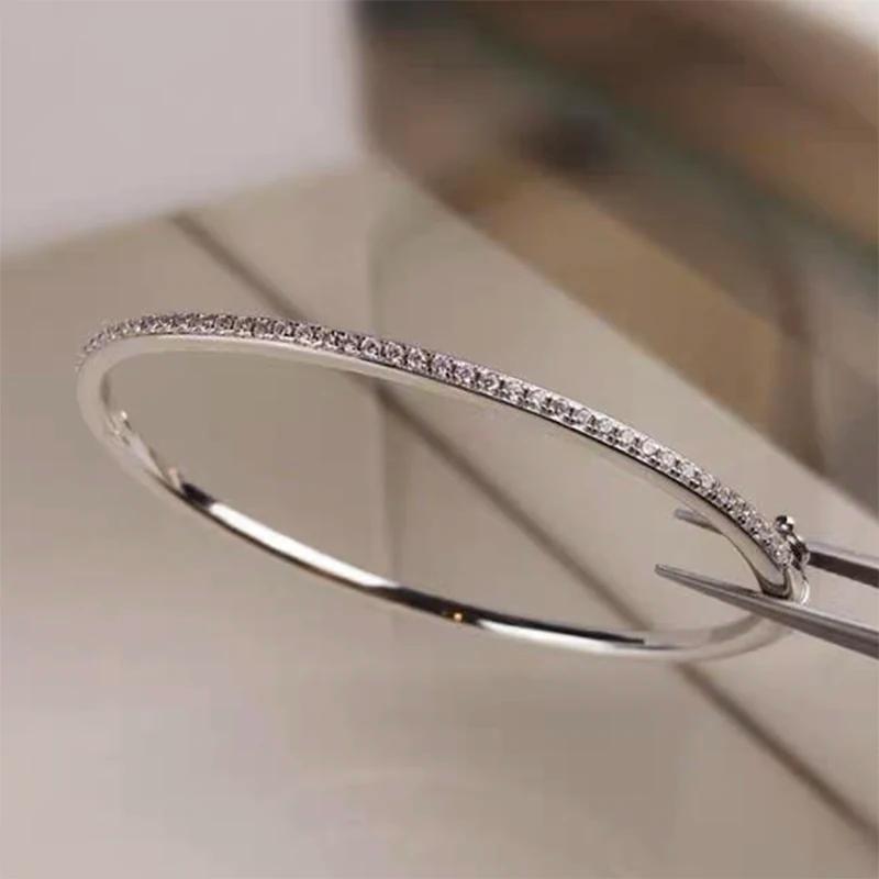 Bijoux en argent Sterling 925 pur pour femmes, marque de qualité, bracelet en or, diamant mobile, bi