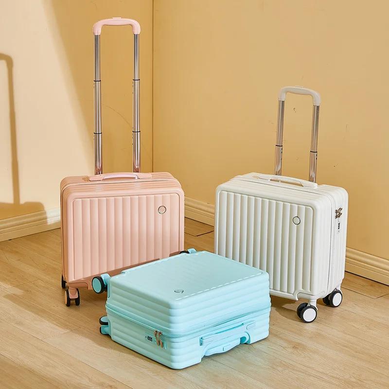 Valise de voyage de 18 pouces, jolie valise de compagnie aérienne, boîte à mot de passe, roue silenc