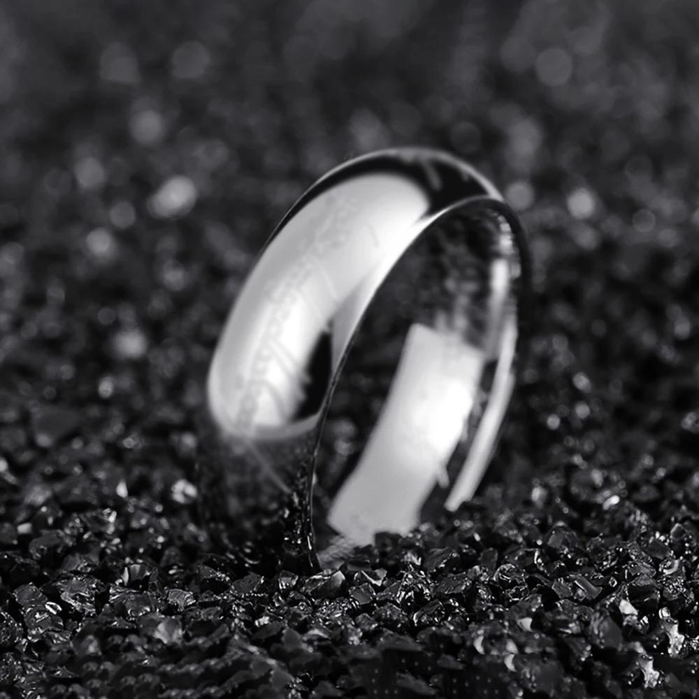Bague sculptée dominatrice Simple en acier inoxydable, couleur or, mot de rune 3D, bagues de Couple,