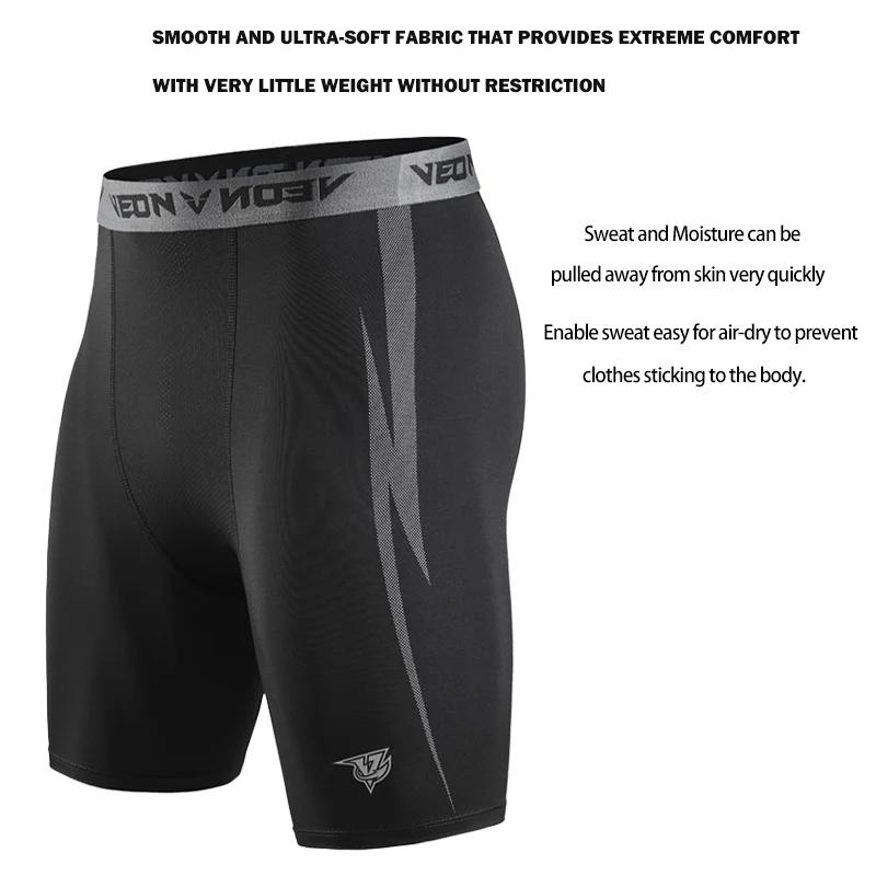 Noir Shorts de Compression Hommes Spandex Sport Shorts Athlétique Entraînement Running Performance B